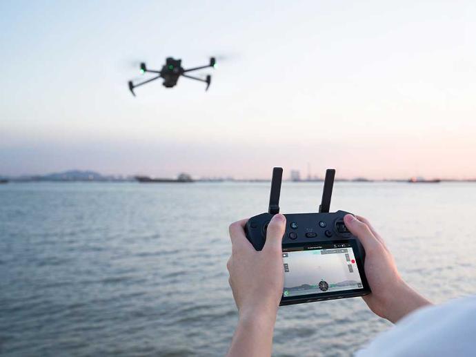 Inspector shown flying the M3T using the DJI RC Pro Enterprise